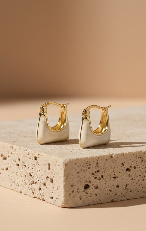 lvory glow luxe hoop earrings
