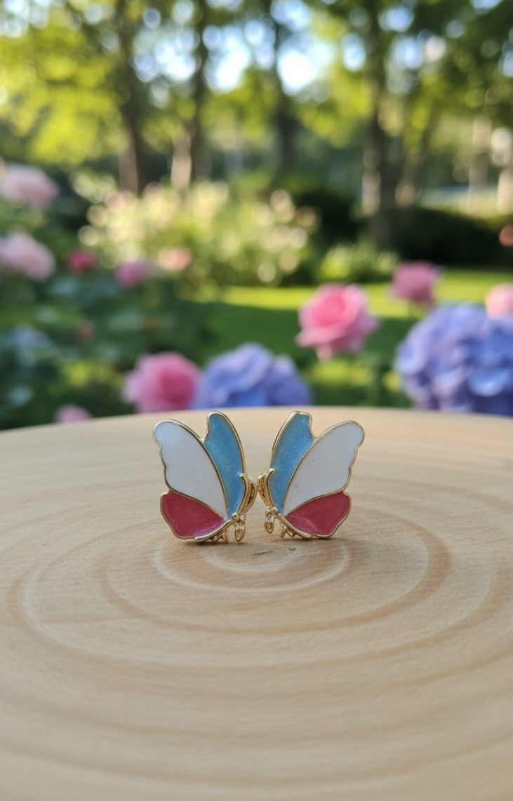 pastel flutter butterfly earrings