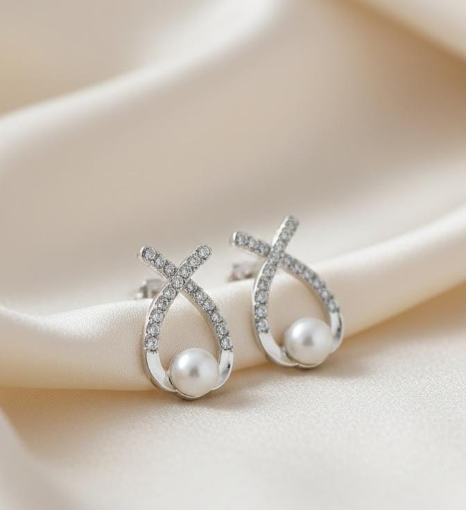 Celeste Pearl Spark Stud Earrings