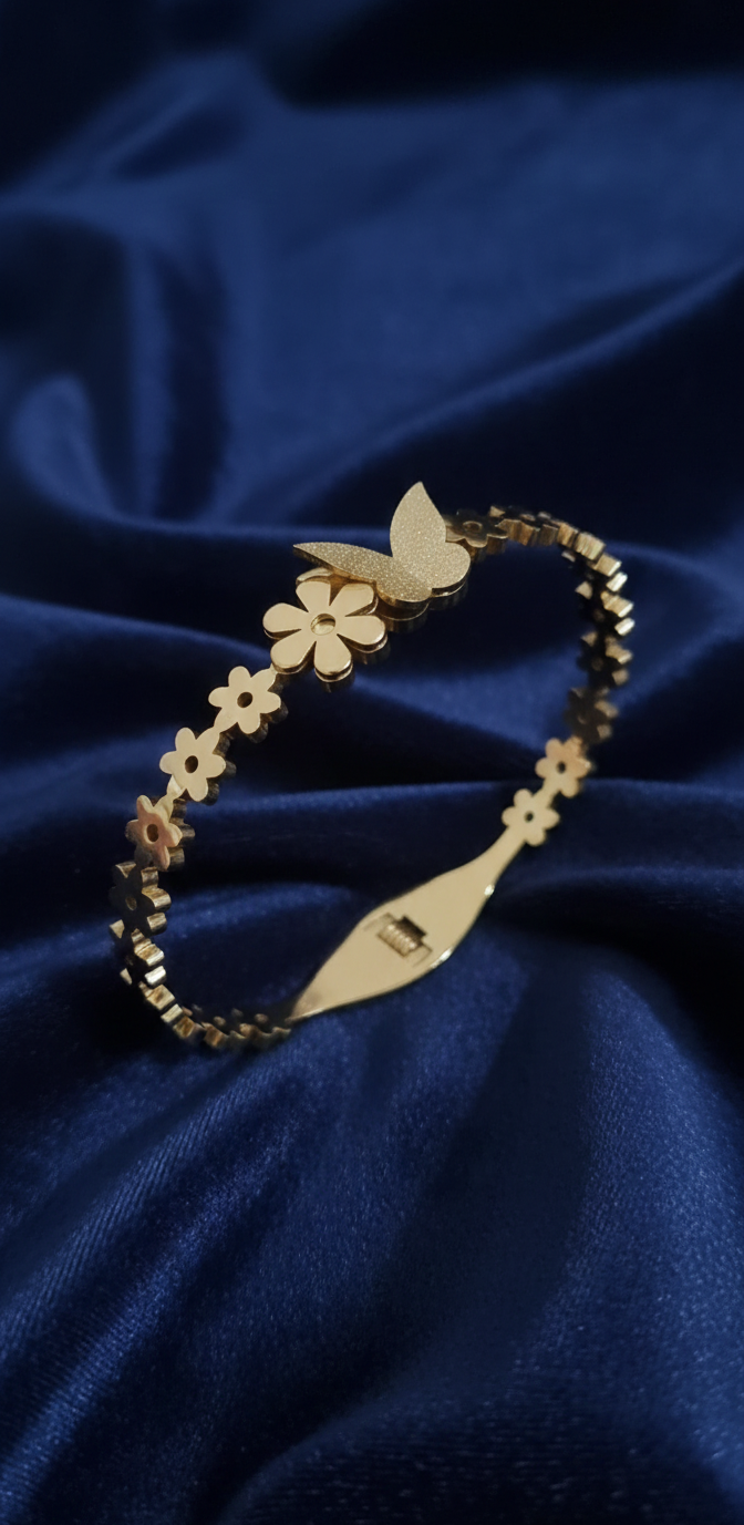 Floral Butterfly Bracelet Bangle